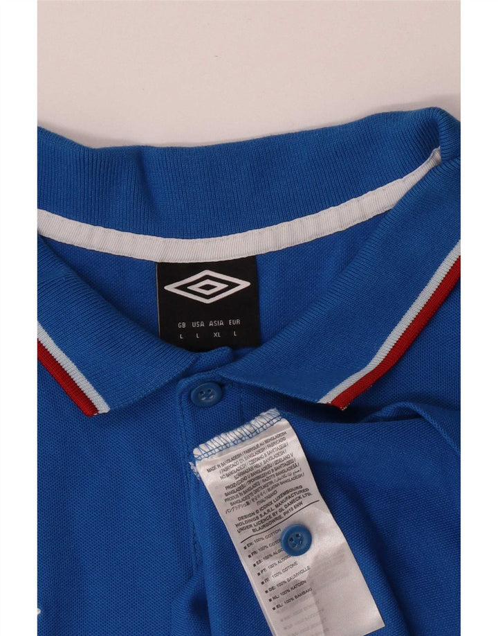 Umbro Polo De Manga Corta Para Hombre Algodón Azul Grande