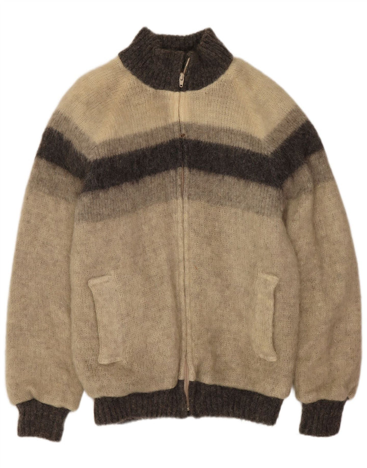 Alafoss Icewool Chaqueta bomber de punto para hombre UK 40 Large Gris Colorblock Invierno