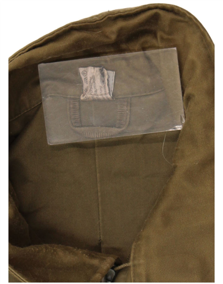 Vintage hombres chaqueta militar Reino Unido 40 poliéster caqui grande