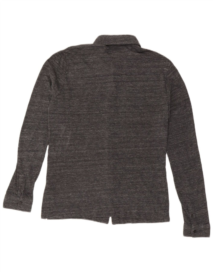 Camisa Reiss para hombre de algodón moteado en gris medio