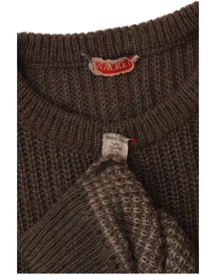 Walker Hombre Jersey De Cuello Redondo Jersey Grande Gris Colorblock Acrílico
