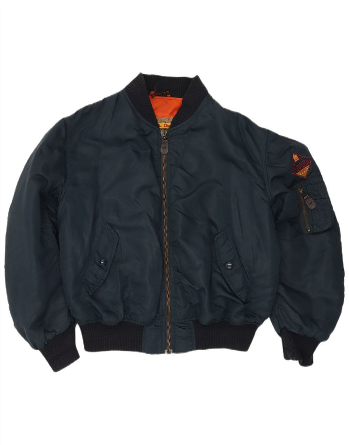 Carrera Chaqueta de aviador de vuelo para hombre UK 38 Mediana Azul marino Poliamida