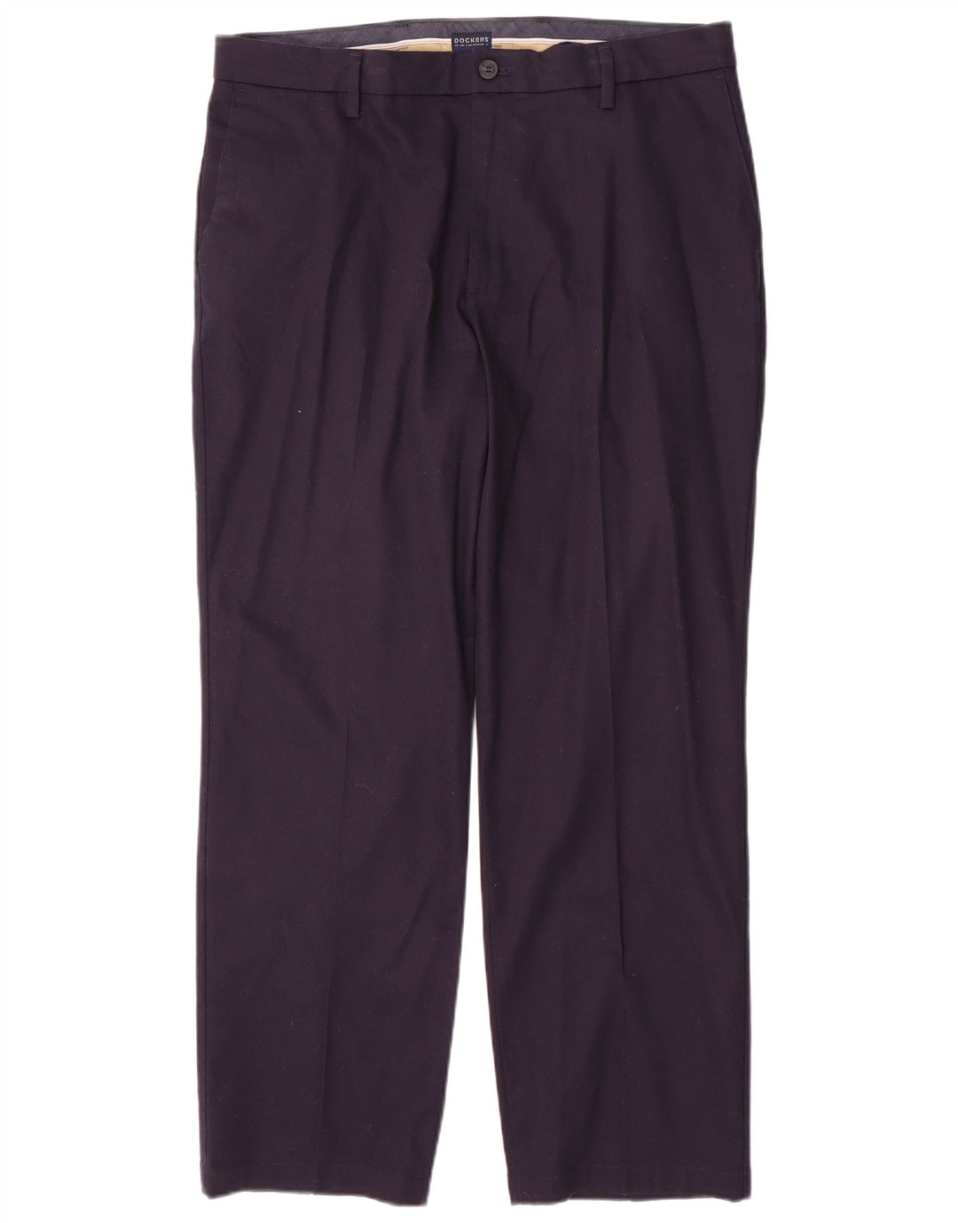 DOCKERS Pantalones chinos rectos de corte clásico para hombre W36 L30 Algodón azul marino