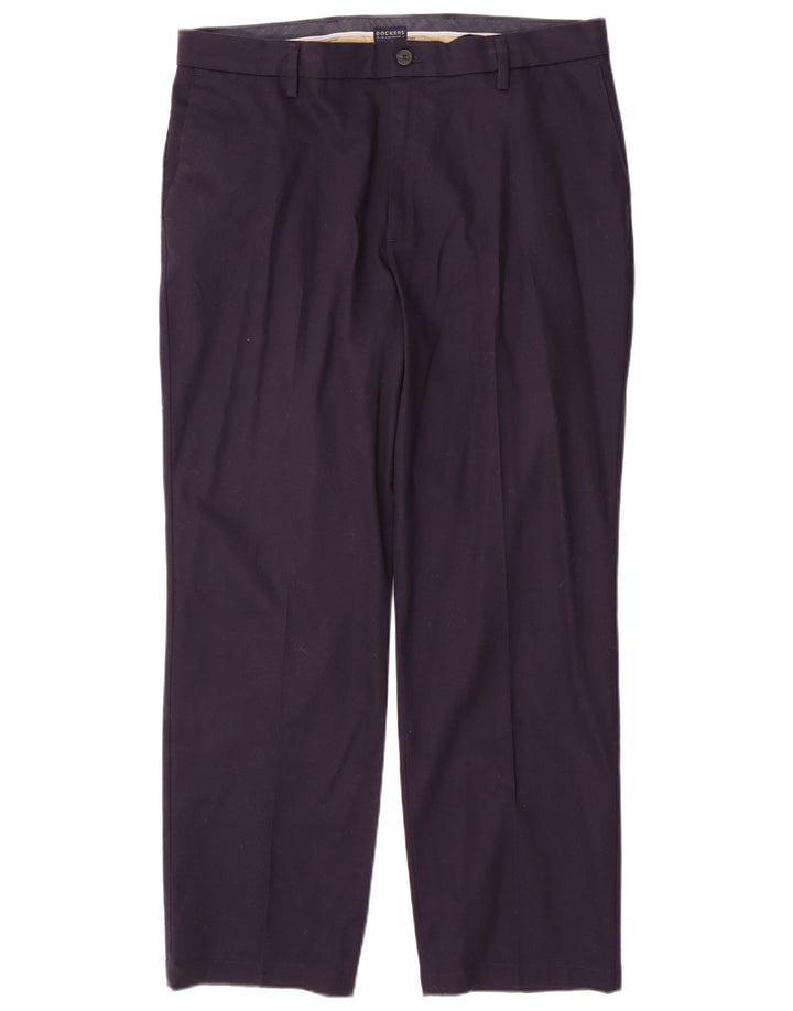 DOCKERS Pantalones chinos rectos de corte clásico para hombre W36 L30 Algodón azul marino