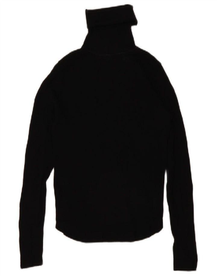 Zara Mujer Roll Neck Jumper Sweater UK 8 Small Viscosa Negra