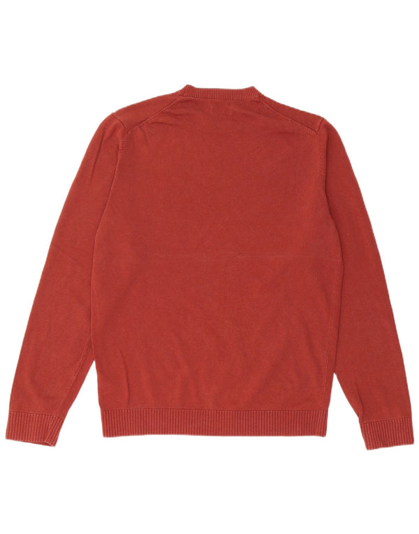 Massimo Dutti Jersey Cuello Redondo Hombre Algodón Burdeos Medio
