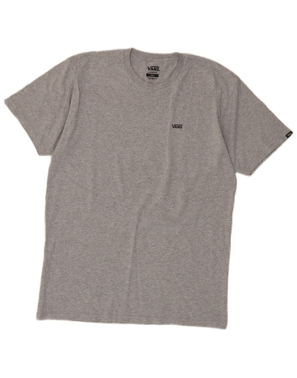 Vans Camiseta de corte clásico para hombre, talla grande, algodón moteado gris
