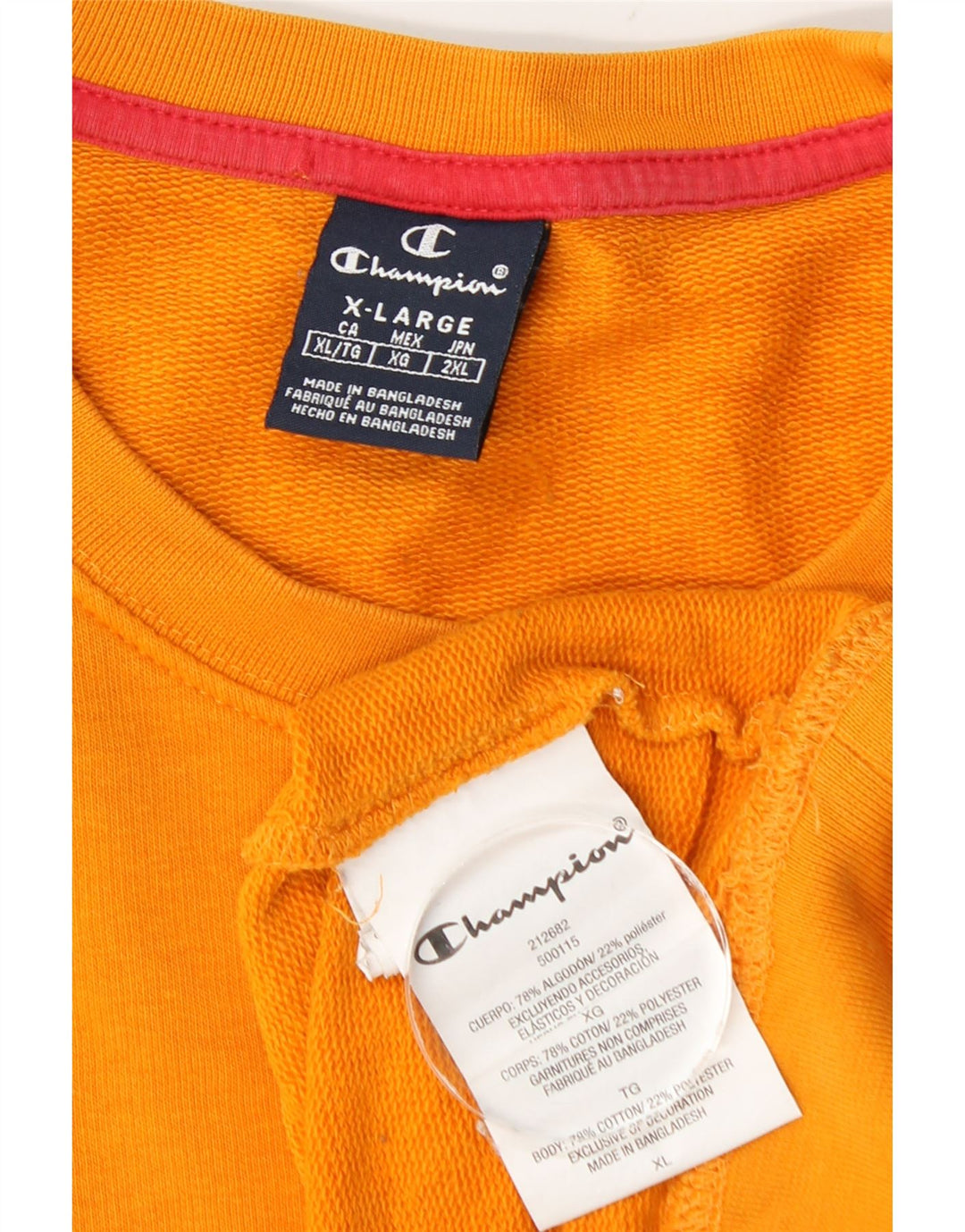 Champion Sudadera Gráfica para Hombre Jumper XL Algodón Naranja