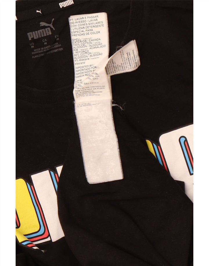 PUMA Camiseta gráfica para hombre Top Medium Black Cotton Sports