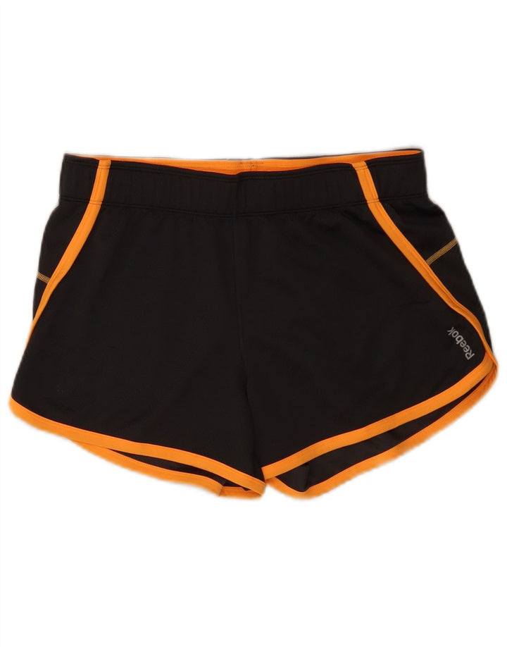 Reebok Pantalones cortos deportivos para mujer UK 12 Poliéster gris medio