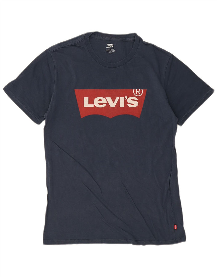 Levi's Camiseta gráfica para hombre Top pequeño de algodón azul marino