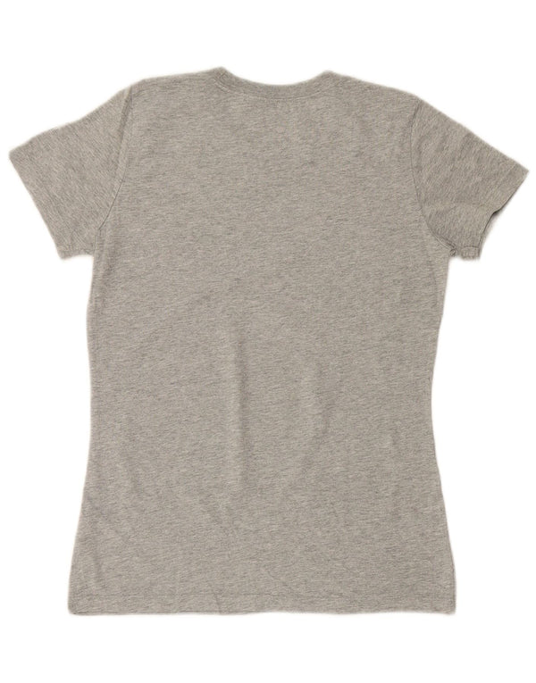 NIKE Camiseta gráfica para mujer UK 6 XS Algodón moteado gris