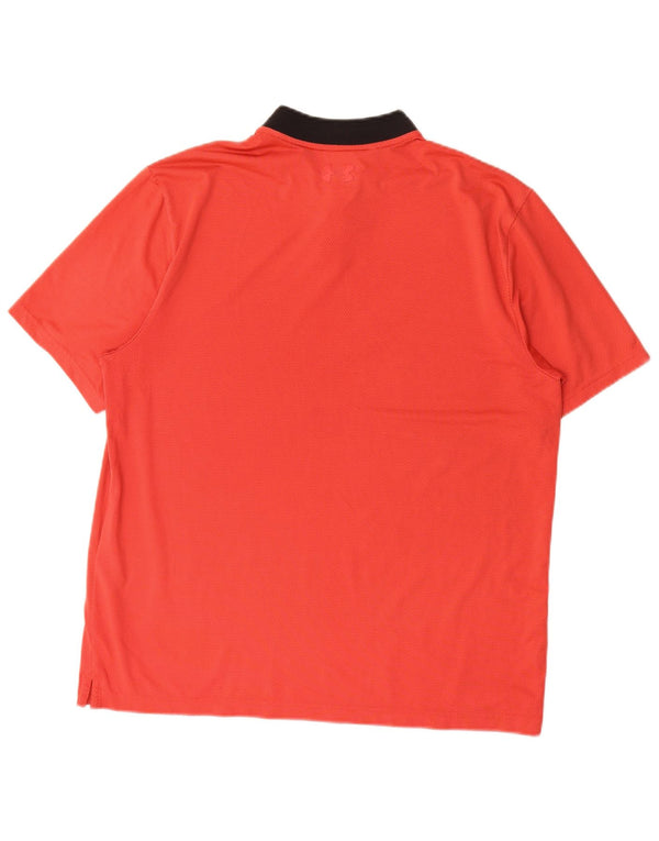 Under Armour Polo para hombre, talla grande, color rojo, poliéster, color block