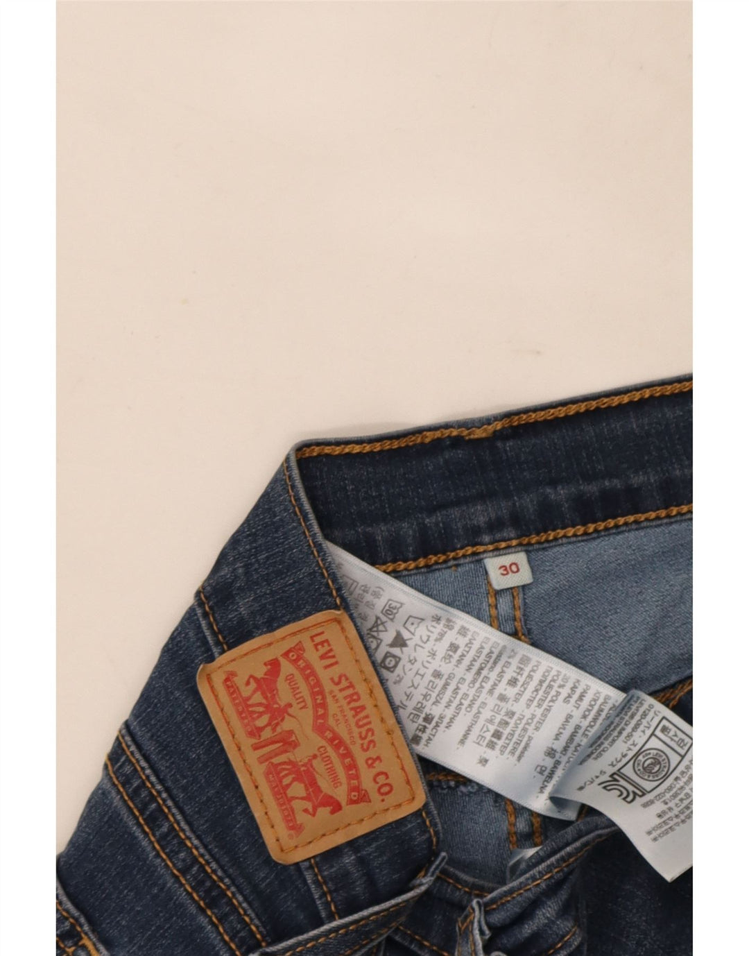 Shorts Levi's Mujer W30 Algodón Azul Medio