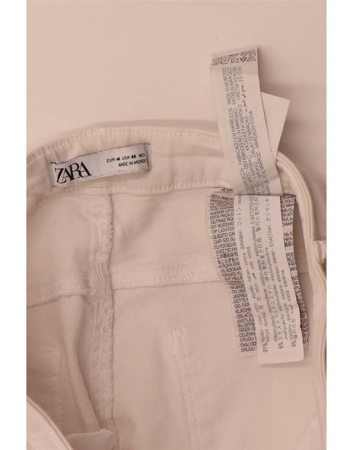 Zara Jeans Slim Mujer EU 40 Medium W30 L28 Algodón Blanco