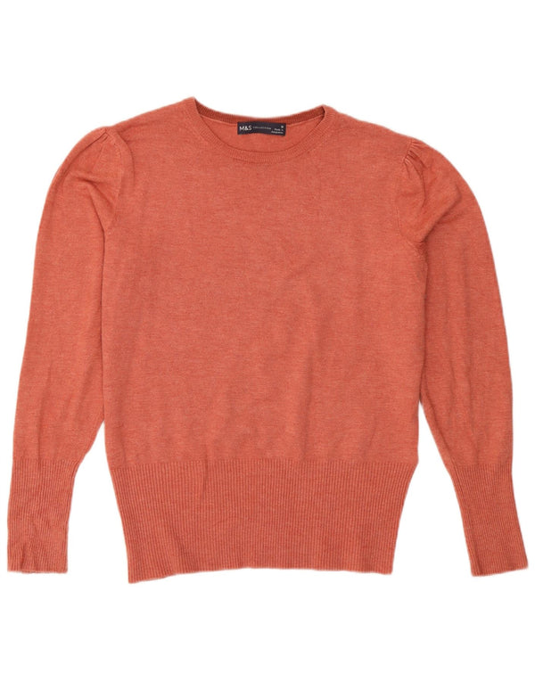 Marks & Spencer Jersey de Cuello Redondo para Mujer UK 10 Small Pink Moteado