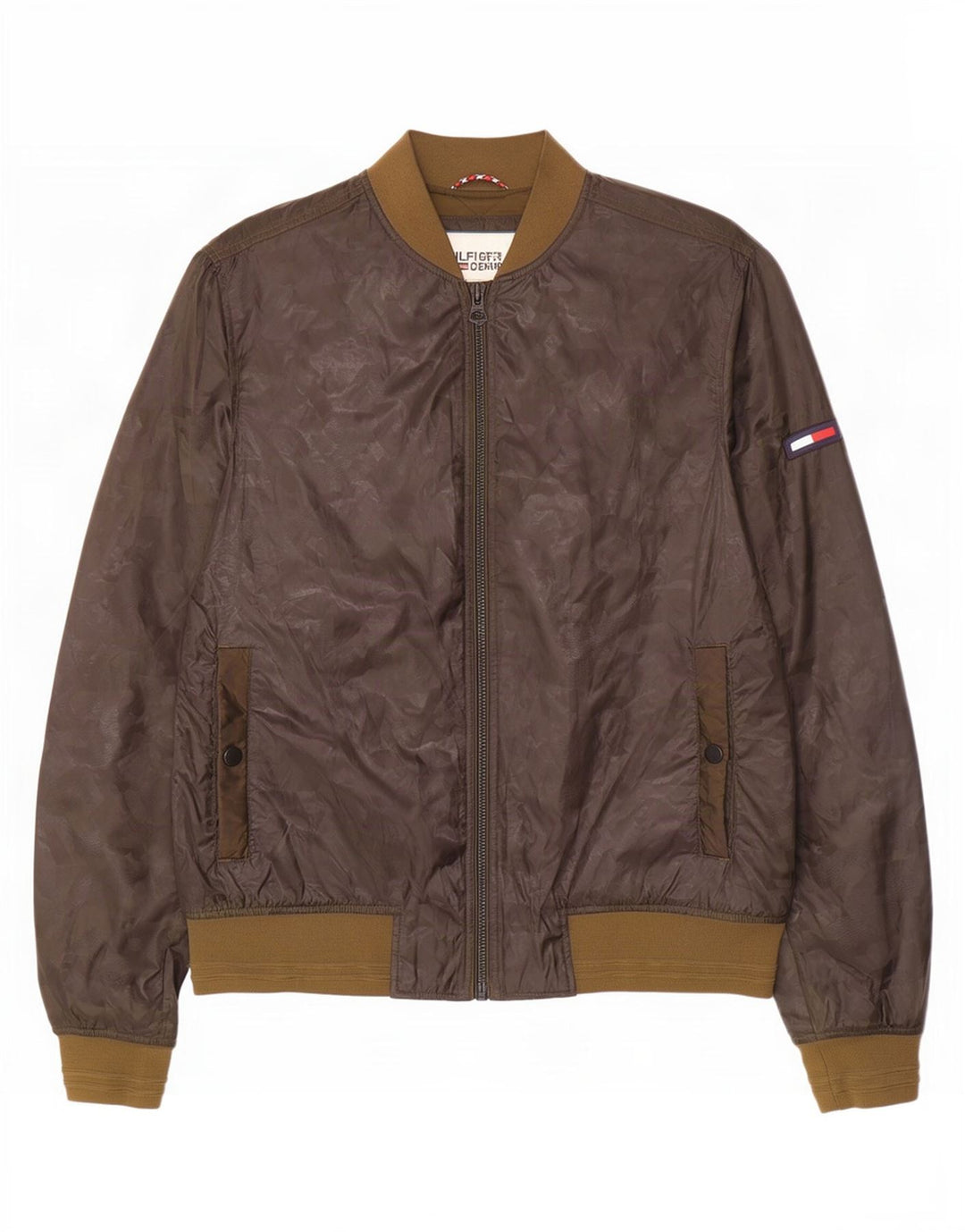 Tommy Hilfiger Chaqueta Bomber para Hombre UK 38 Poliéster Caqui Mediano