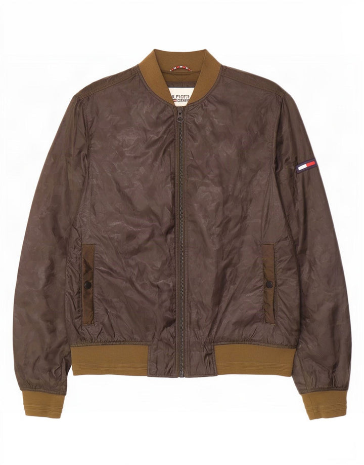 Tommy Hilfiger Chaqueta Bomber para Hombre UK 38 Poliéster Caqui Mediano