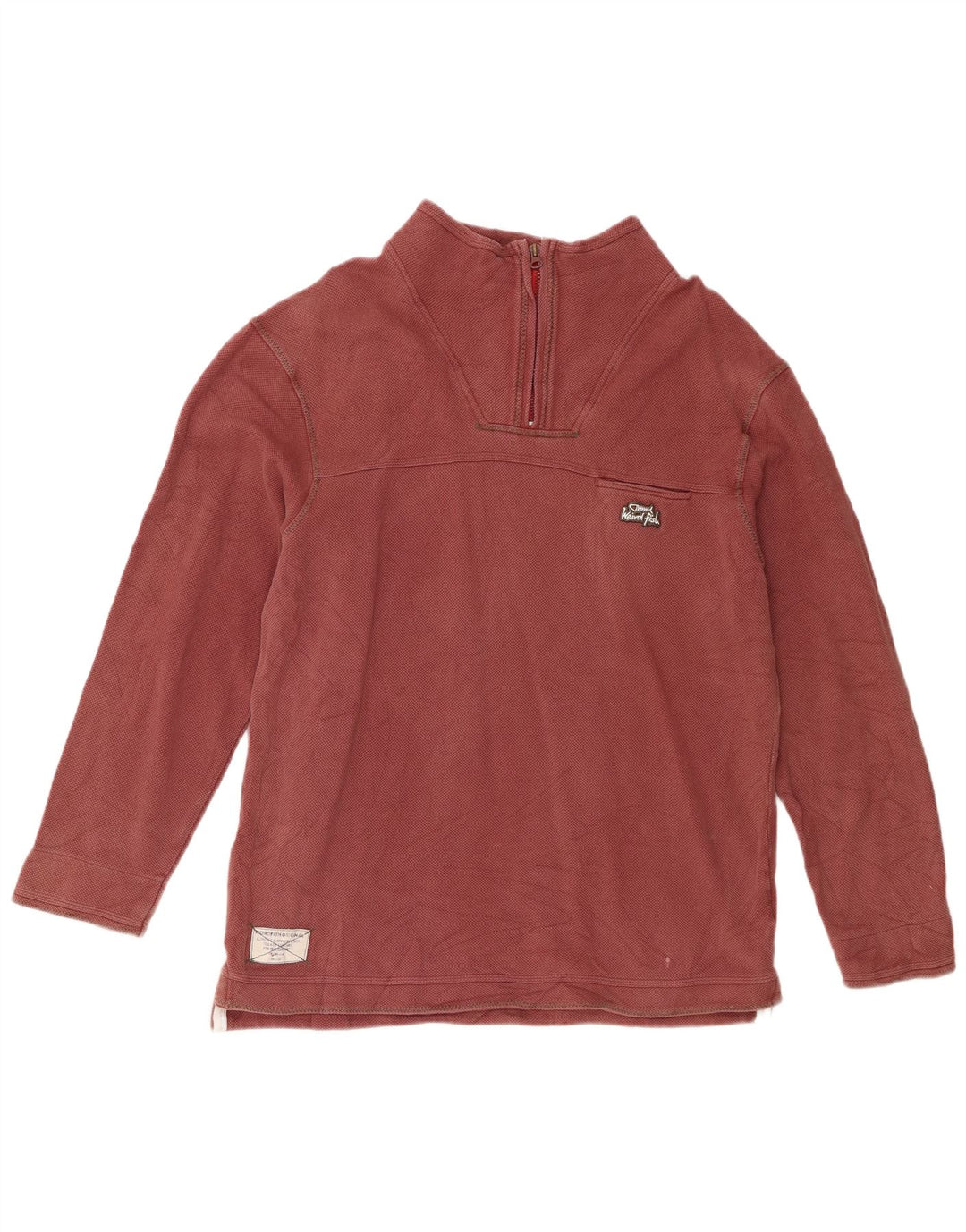 Weird Fish - Sudadera con cuello y cremallera para hombre, color marrón medio, algodón