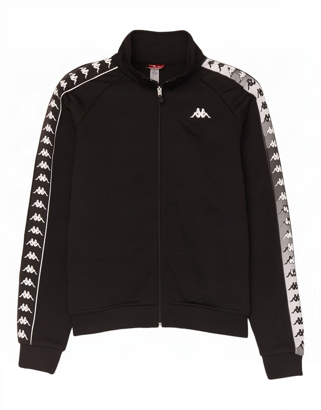 Kappa Mens Graphic Chándal Top Chaqueta Mediano Negro Colorblock Poliéster