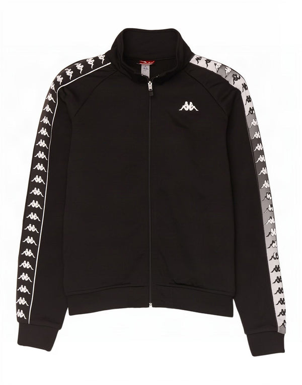 Kappa Mens Graphic Chándal Top Chaqueta Mediano Negro Colorblock Poliéster