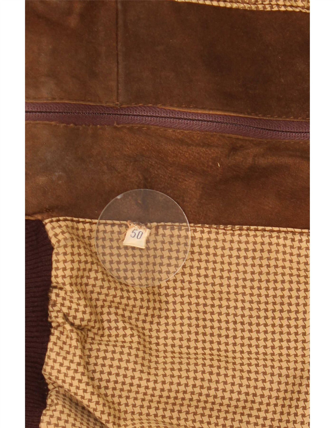 Vintage hombres ante bomber chaqueta IT 50 marrón grande