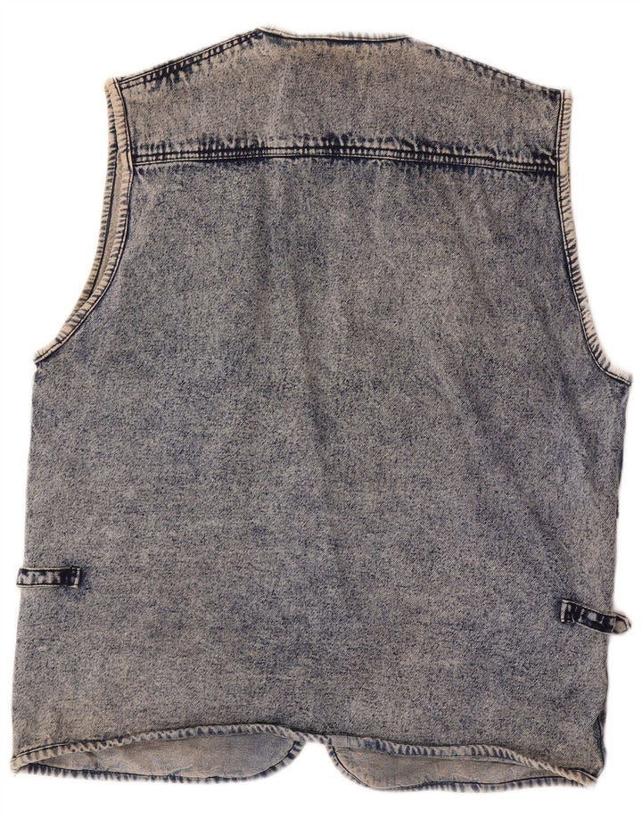 Vintage hombres denim Gilet Reino Unido 40 azul grande