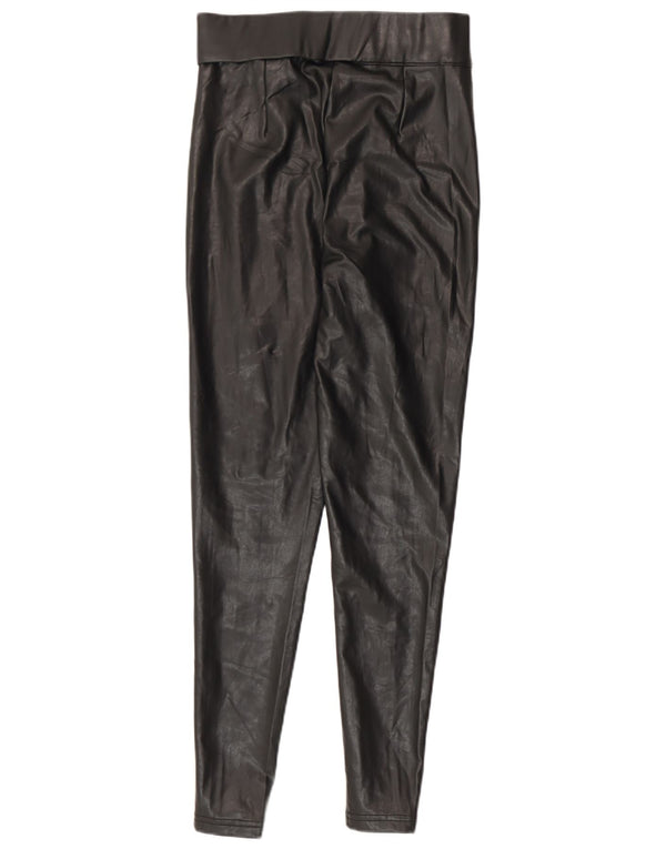 Marks & Spencer Pantalones ajustados de piel sintética para mujer UK 8 Small W26 L28 Negro