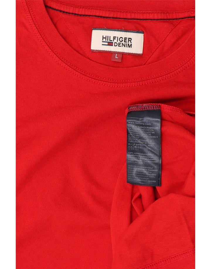 Tommy Hilfiger - Camiseta para hombre, talla grande, algodón rojo
