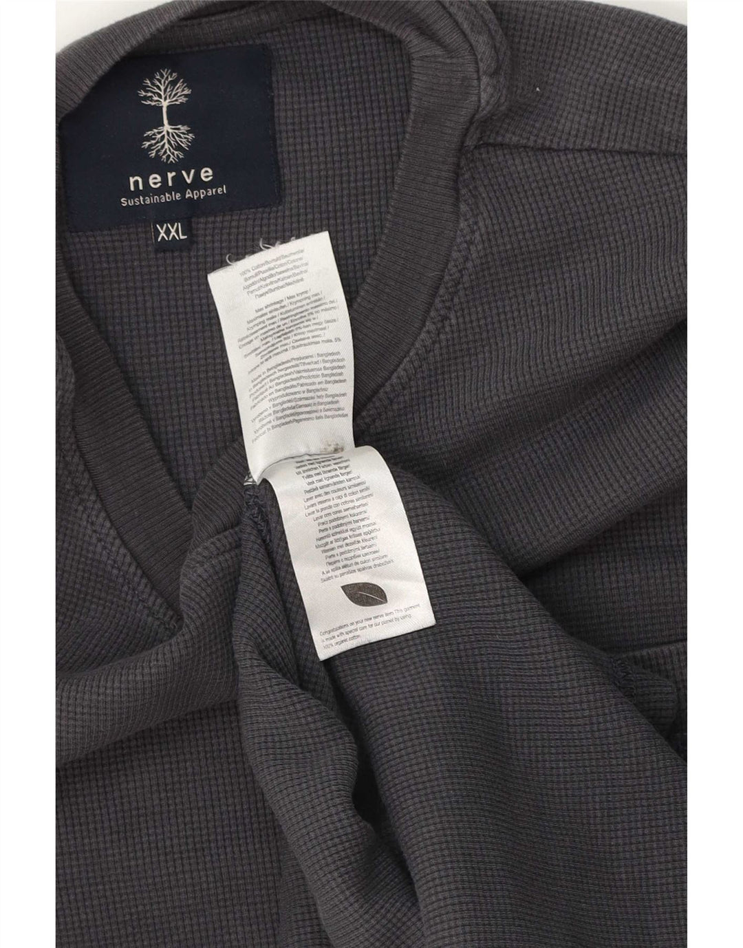 Nerve Camiseta gráfica para hombre Top 2XL Algodón gris