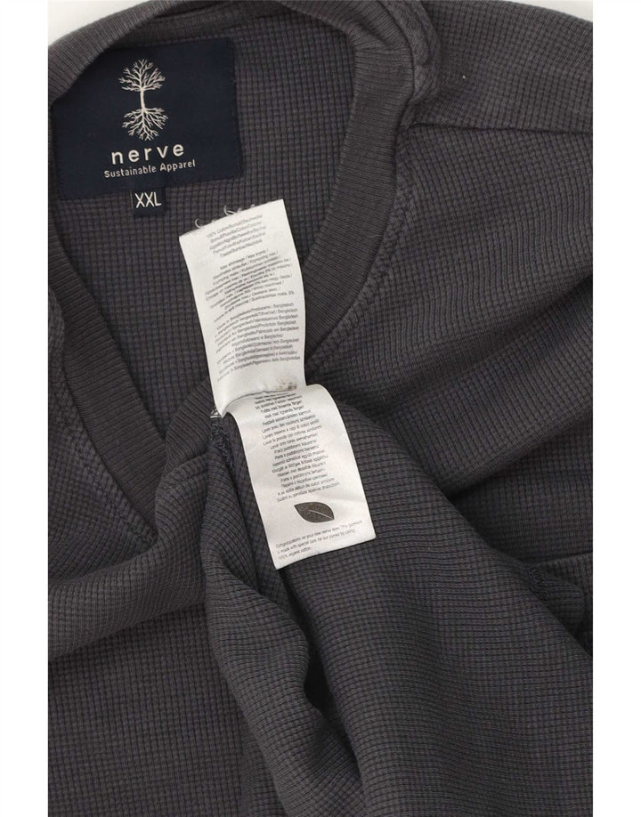 Nerve Camiseta gráfica para hombre Top 2XL Algodón gris