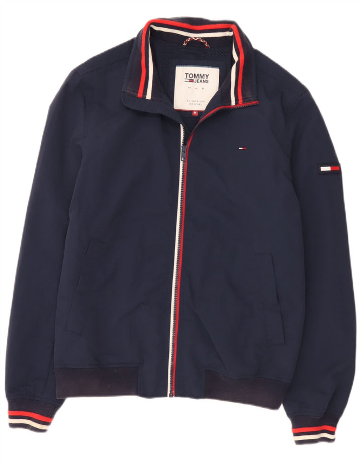 Tommy Hilfiger Chaqueta Bomber para Hombre UK 38 Mediana Poliamida A Rayas Azul Marino