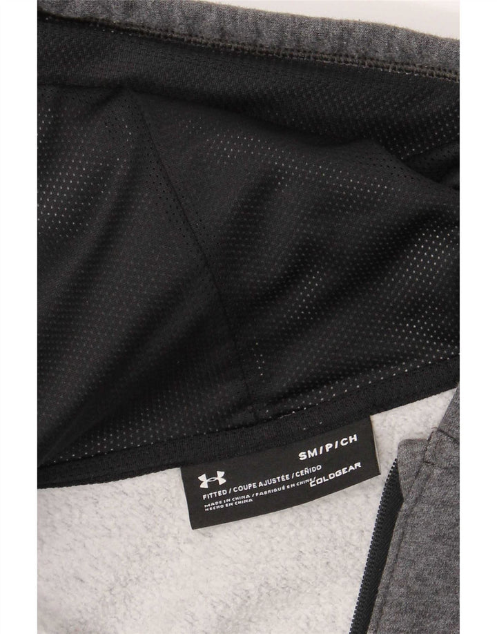 Under Armour Cold Gear Zip Sudadera con capucha para hombre, talla pequeña, gris
