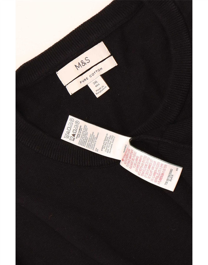 Marks & Spencer - Jersey de cuello redondo para hombre, talla 3XL, algodón negro