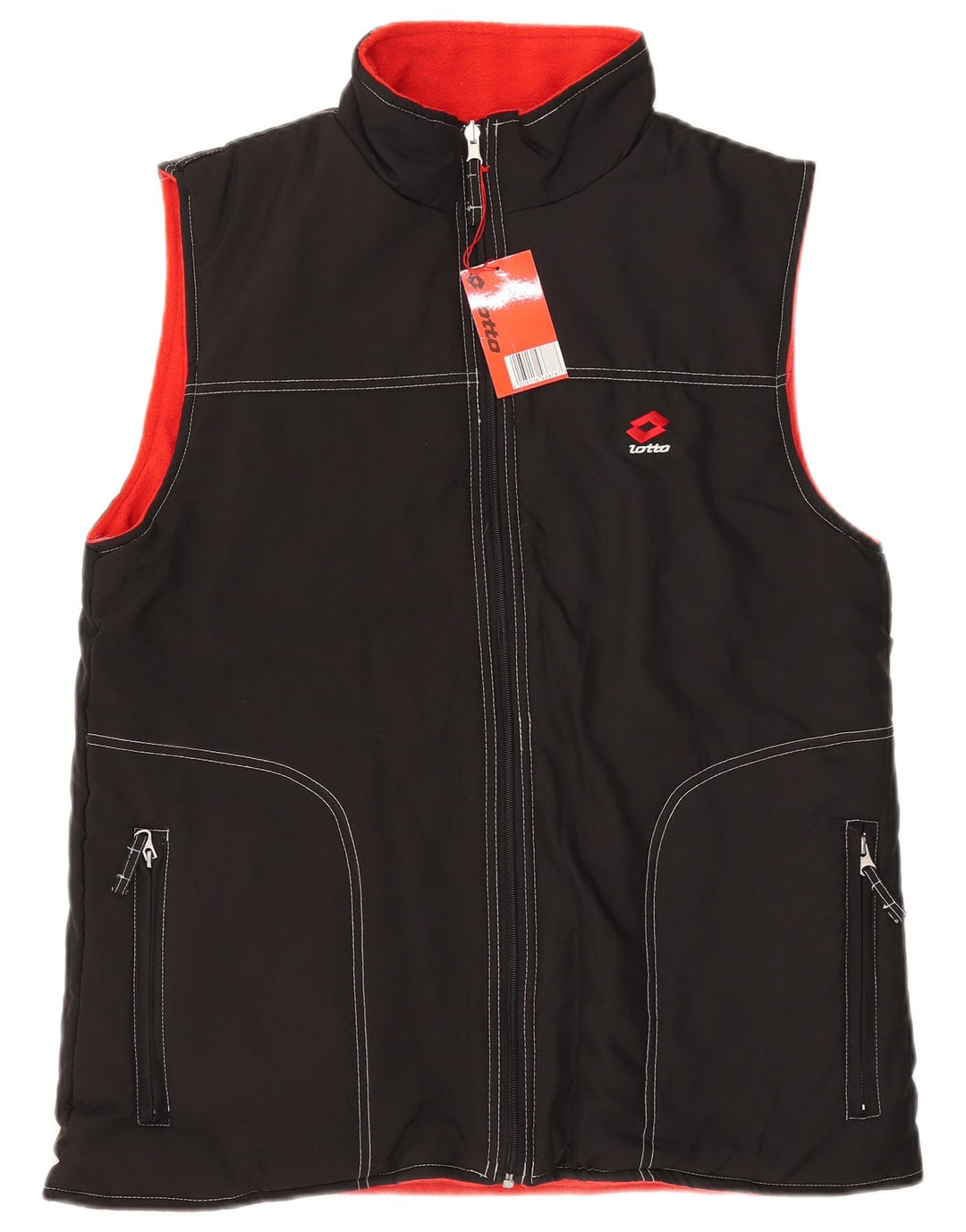 Lotto Chaleco reversible para hombre UK 40 Large Poliéster negro
