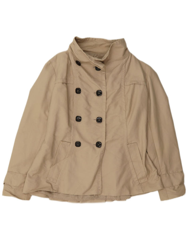 Zara Mujer Gabardina Corta De Doble Botonadura ES 40 XL Beige