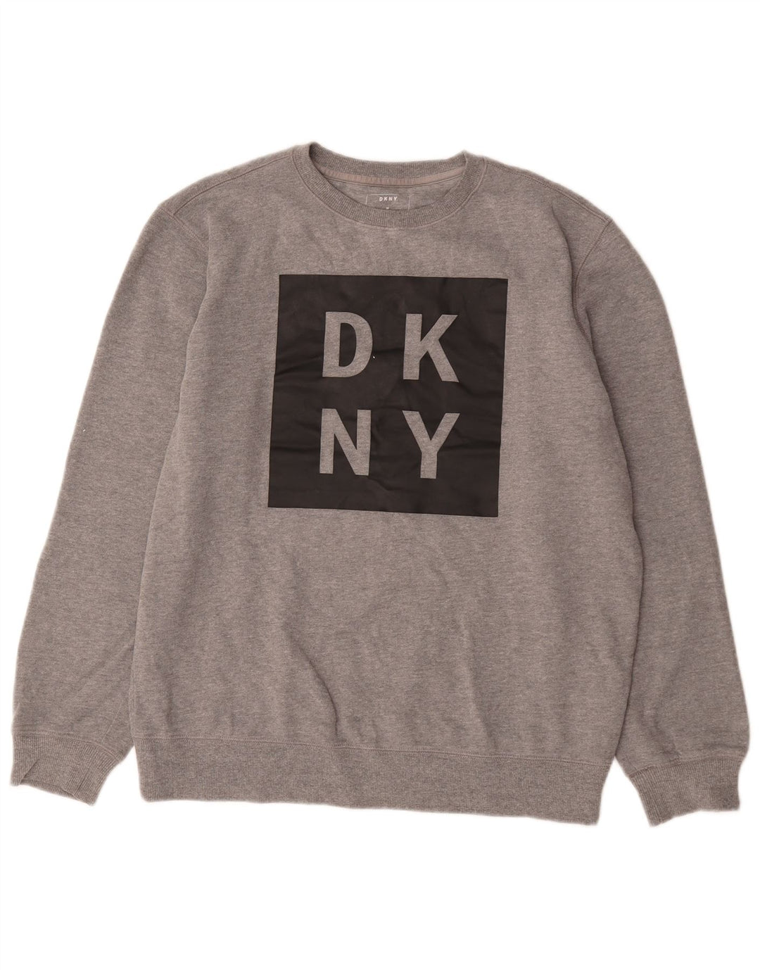 Dkny Hombre Sudadera Estampada Jersey De Algodón Moteado Gris Medio