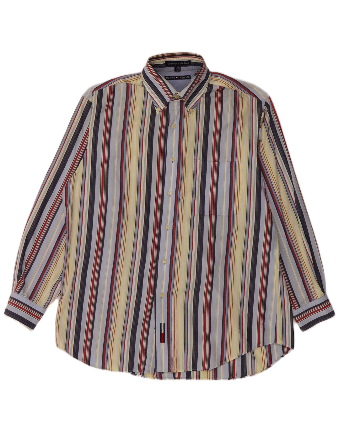 TOMMY HILFIGER Camisa para hombre Talla 15 1/2 Mediana Algodón a rayas multicolor
