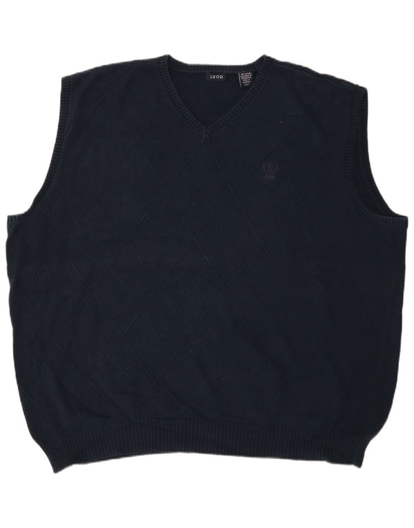 Izod Mens Tall Chaleco Tank Top 2XL Azul Marino Argyle/Diamond Algodón