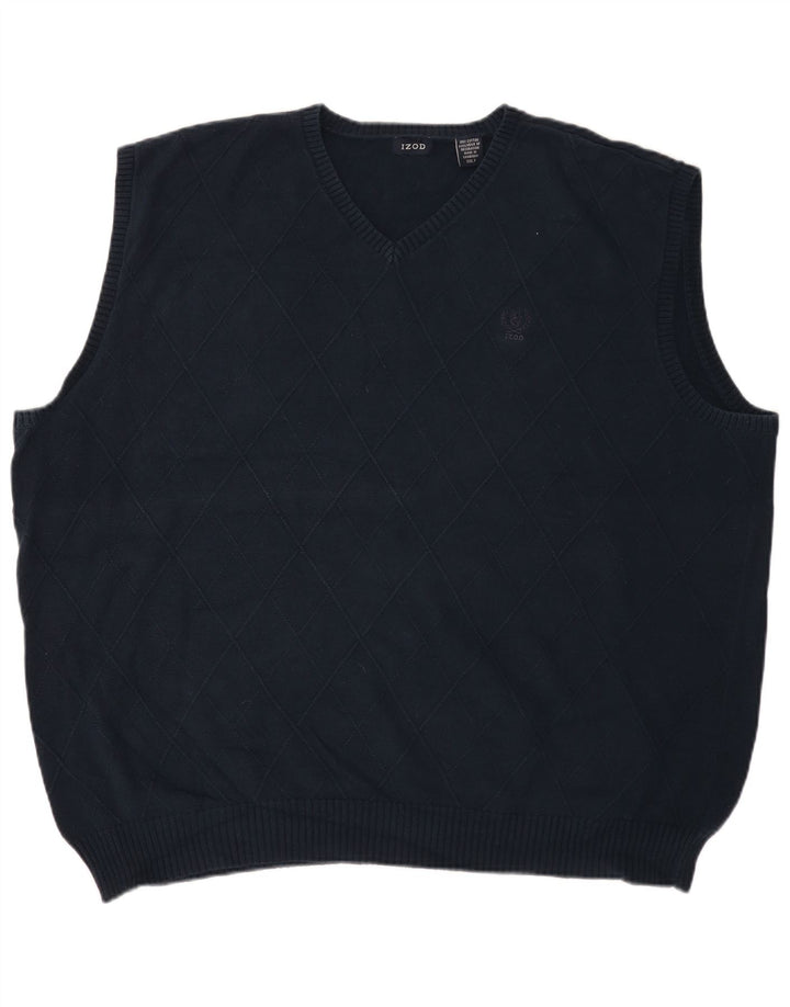 Izod Mens Tall Chaleco Tank Top 2XL Azul Marino Argyle/Diamond Algodón