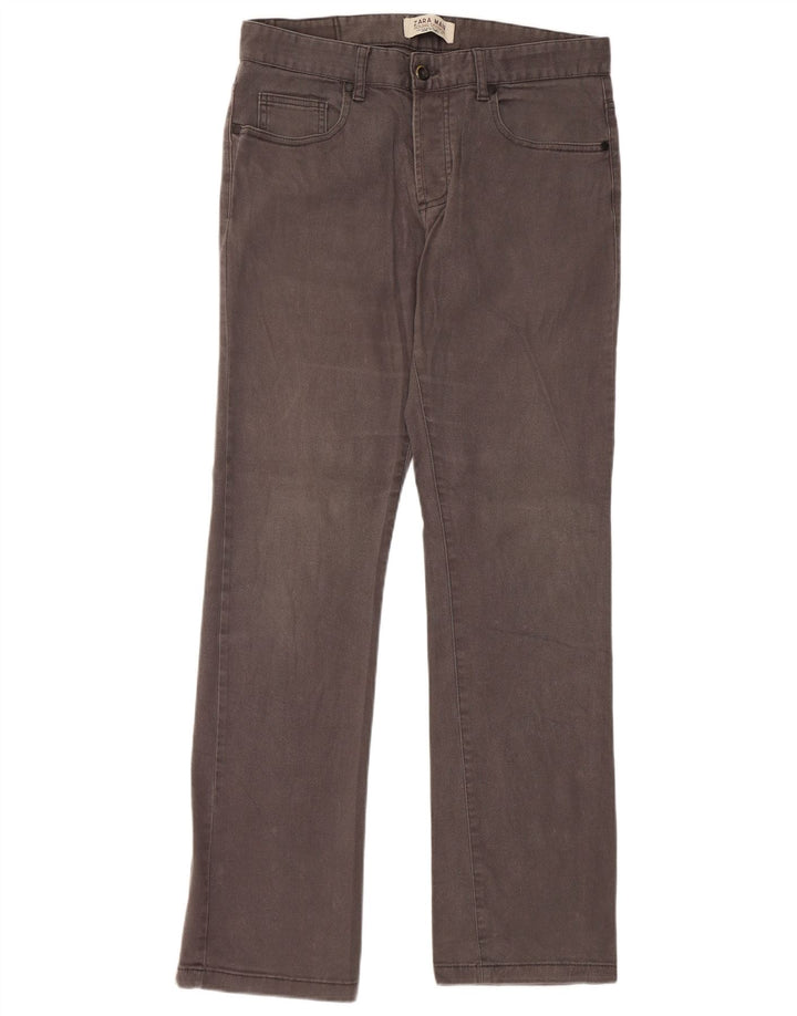 ZARA Pantalón casual recto para hombre EU 40 Medium W31 L31 Gris