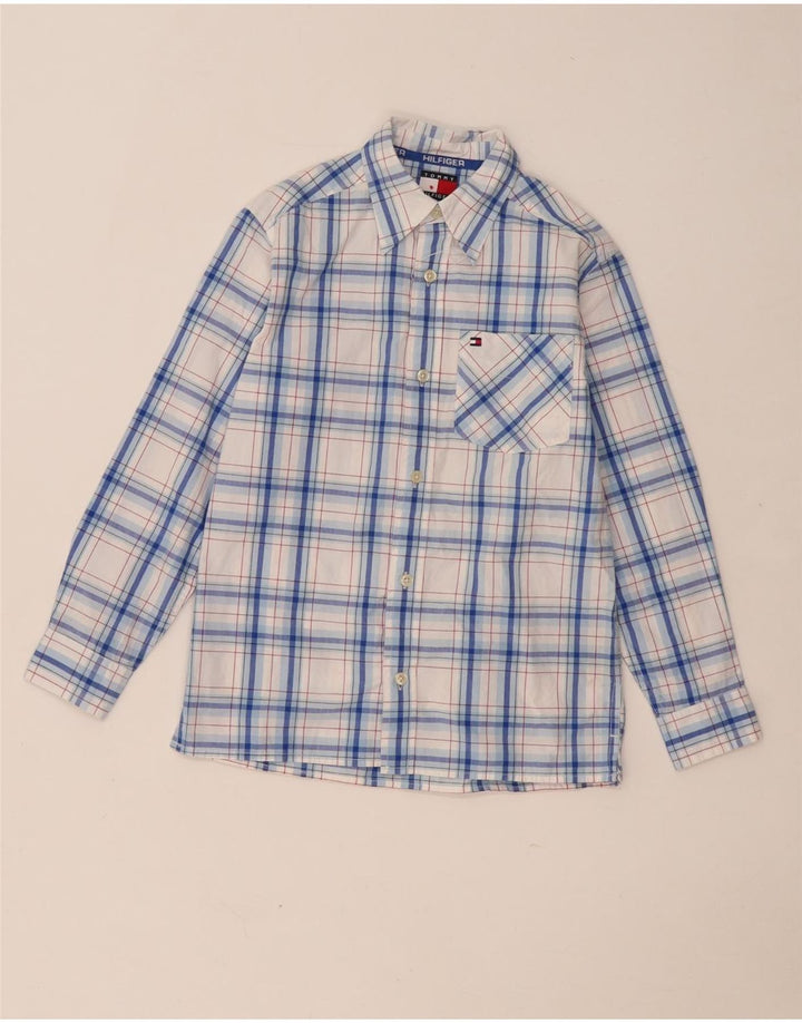 Tommy Hilfiger Camisa para niño 7-8 años XS Azul Cuadros Algodón