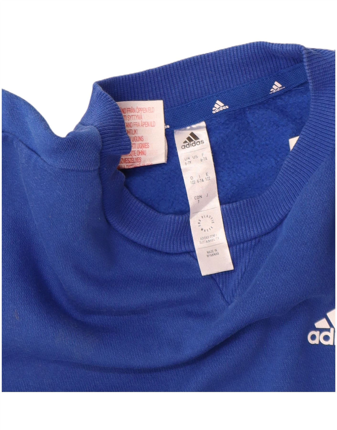 Adidas Sudadera para niño Jumper 6-7 años Azul Algodón