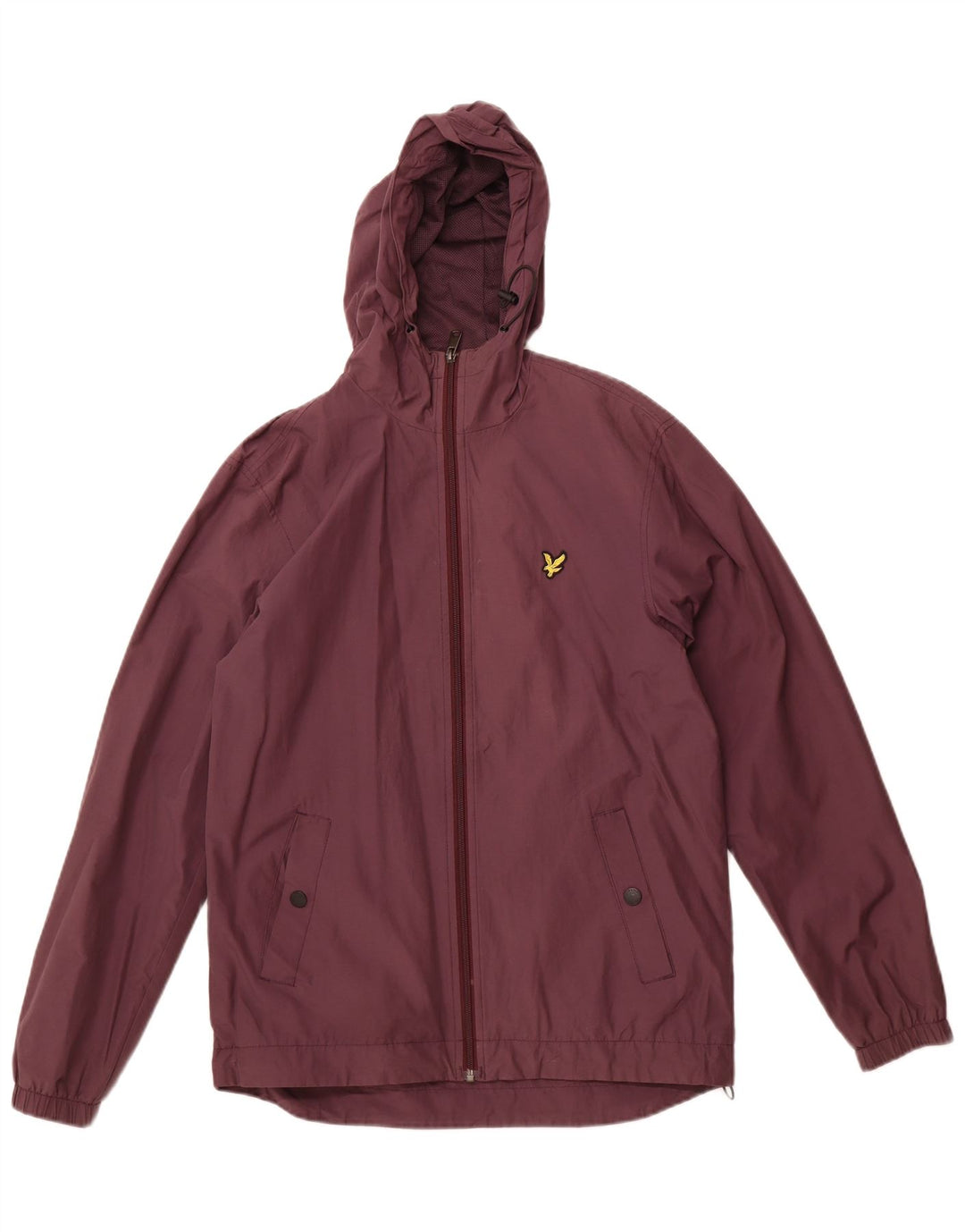 Lyle & Scott Chaqueta impermeable con capucha para hombre UK 36 Small Borgoña Algodón