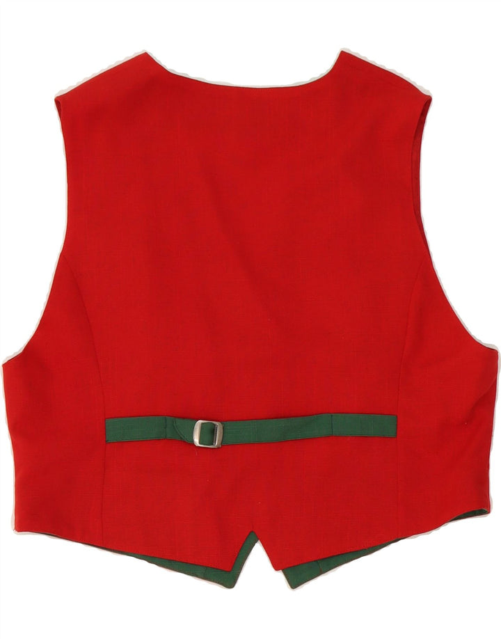YESSICA Womens Waistcoat EU 44 XL Red Polyester Vintage Yessica and Second-Hand Yessica from Messina Hembry 