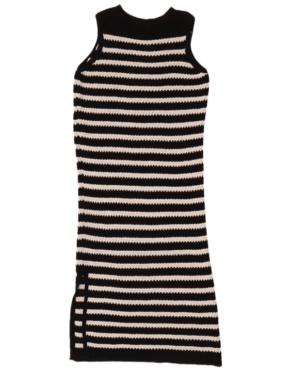 Marks & Spencer Vestido tipo jersey sin mangas para mujer UK 44 Grande Negro a rayas