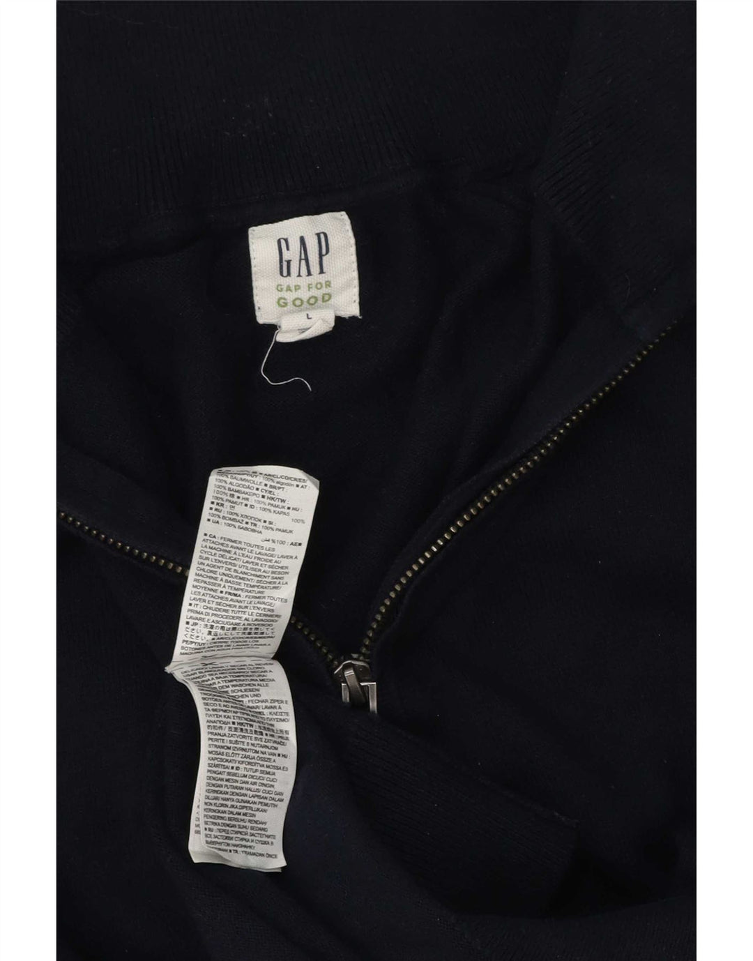 Gap - Jersey con cuello y cremallera para hombre, talla grande, algodón azul marino
