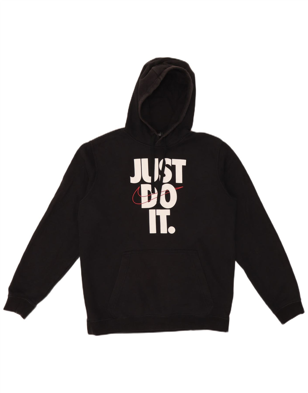 Nike Sudadera con capucha gráfica para hombre, jersey de algodón negro mediano