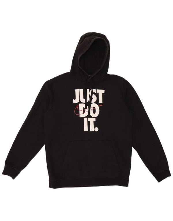 Nike Sudadera con capucha gráfica para hombre, jersey de algodón negro mediano