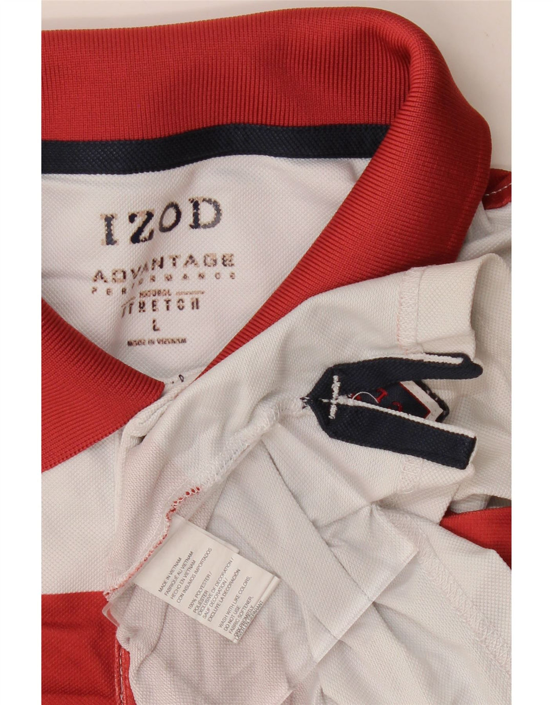 IZOD Polo para hombre grande rojo color block poliéster